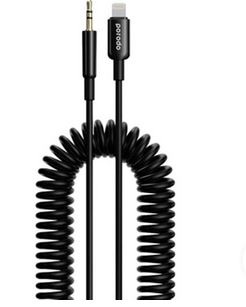 کابل تبدیل لایتنینگ به AUX پرودو Porodo Lightning to AUX Coil Cable 1.2M PD-LAXCC-BK